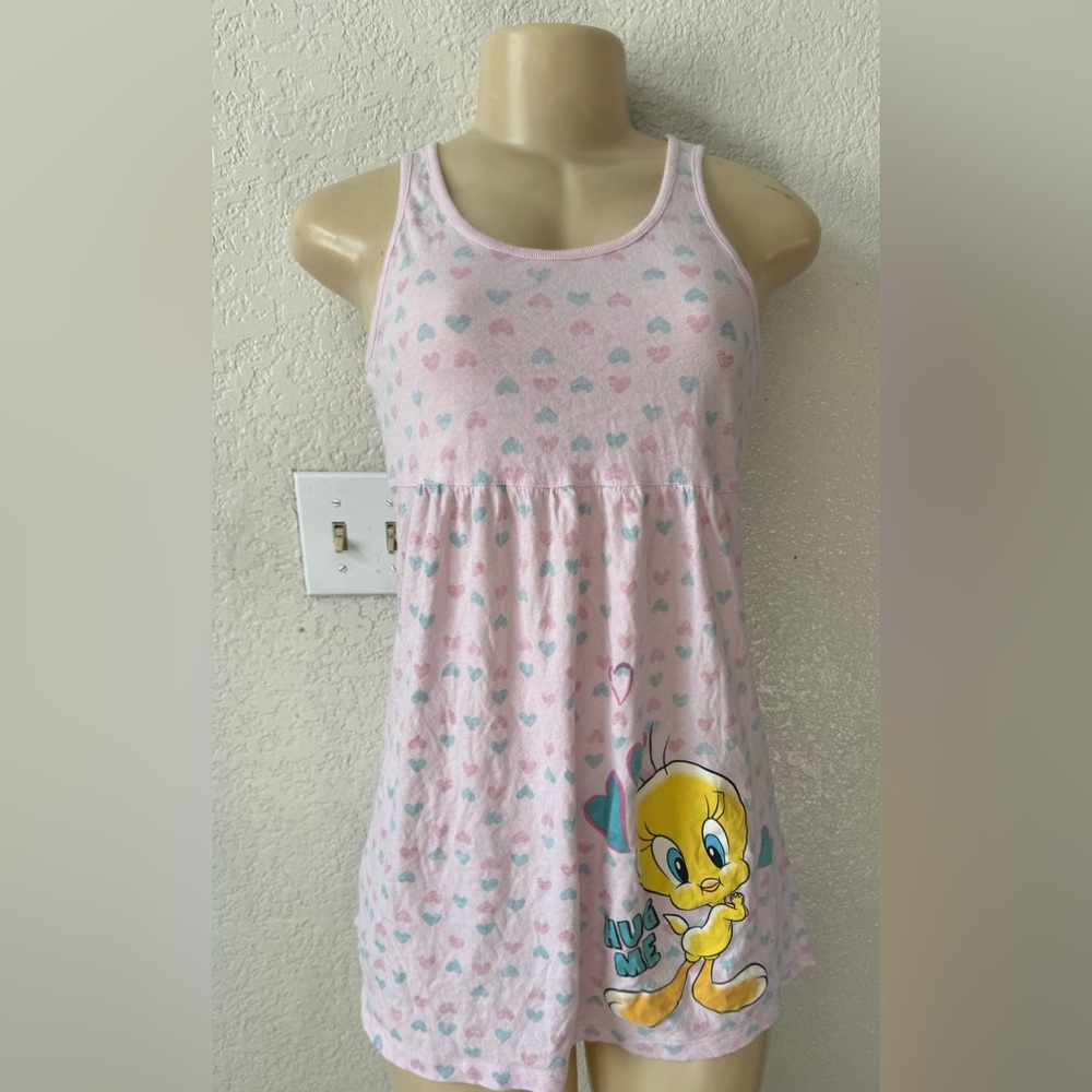 Tweety pink sleepwear oversized shirt sexy night out y2k